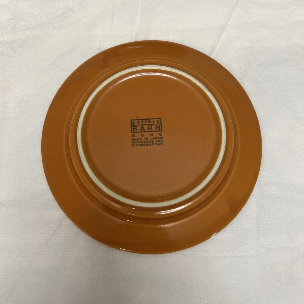 Vtg Pottery Barn Dune Persimmon Salad Plates 4 Retro MCM Boho Replacement